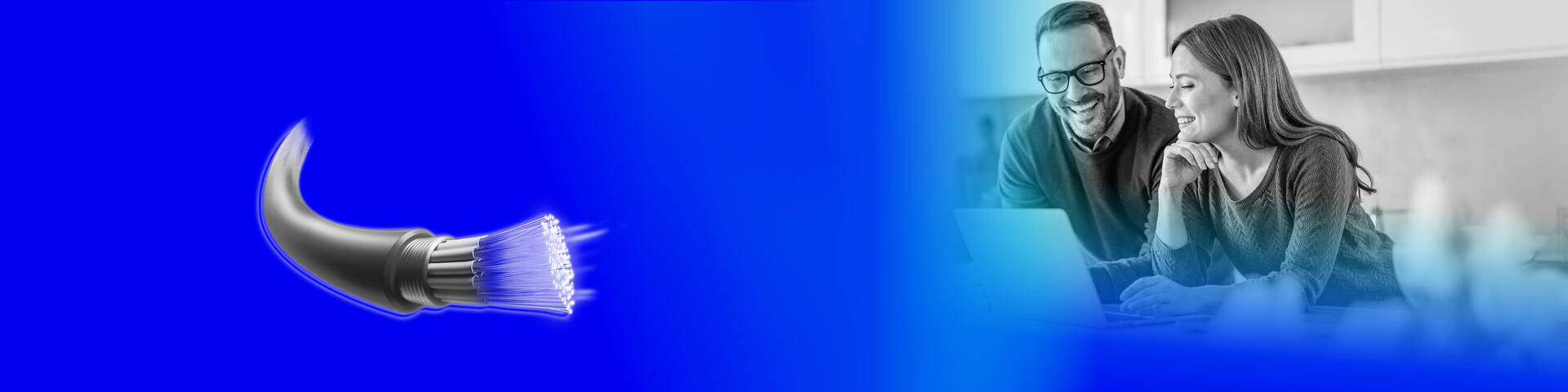 Das Bild zeigt ein Glasfaserkabel